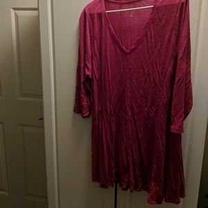 Dark pink tunic/wrinkly long tee